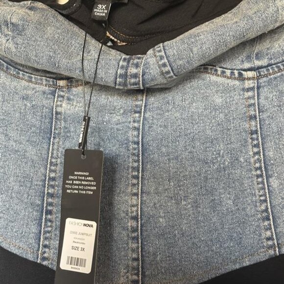 Dixie Jumpsuit - Black/Denim Combo - Picture 3 of 4